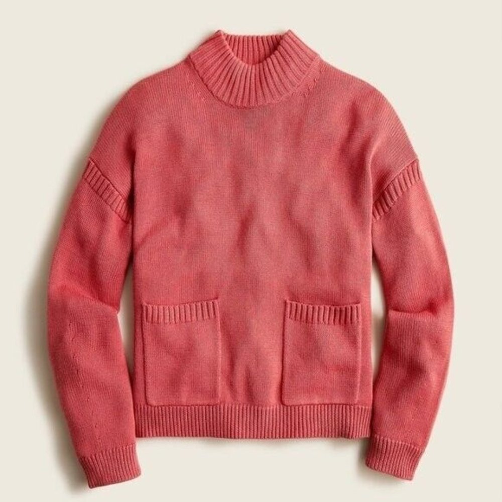 J. Crew Size XXS Cotton Cashmere Patch Pocket Mockneck Sweater BA320 NWT